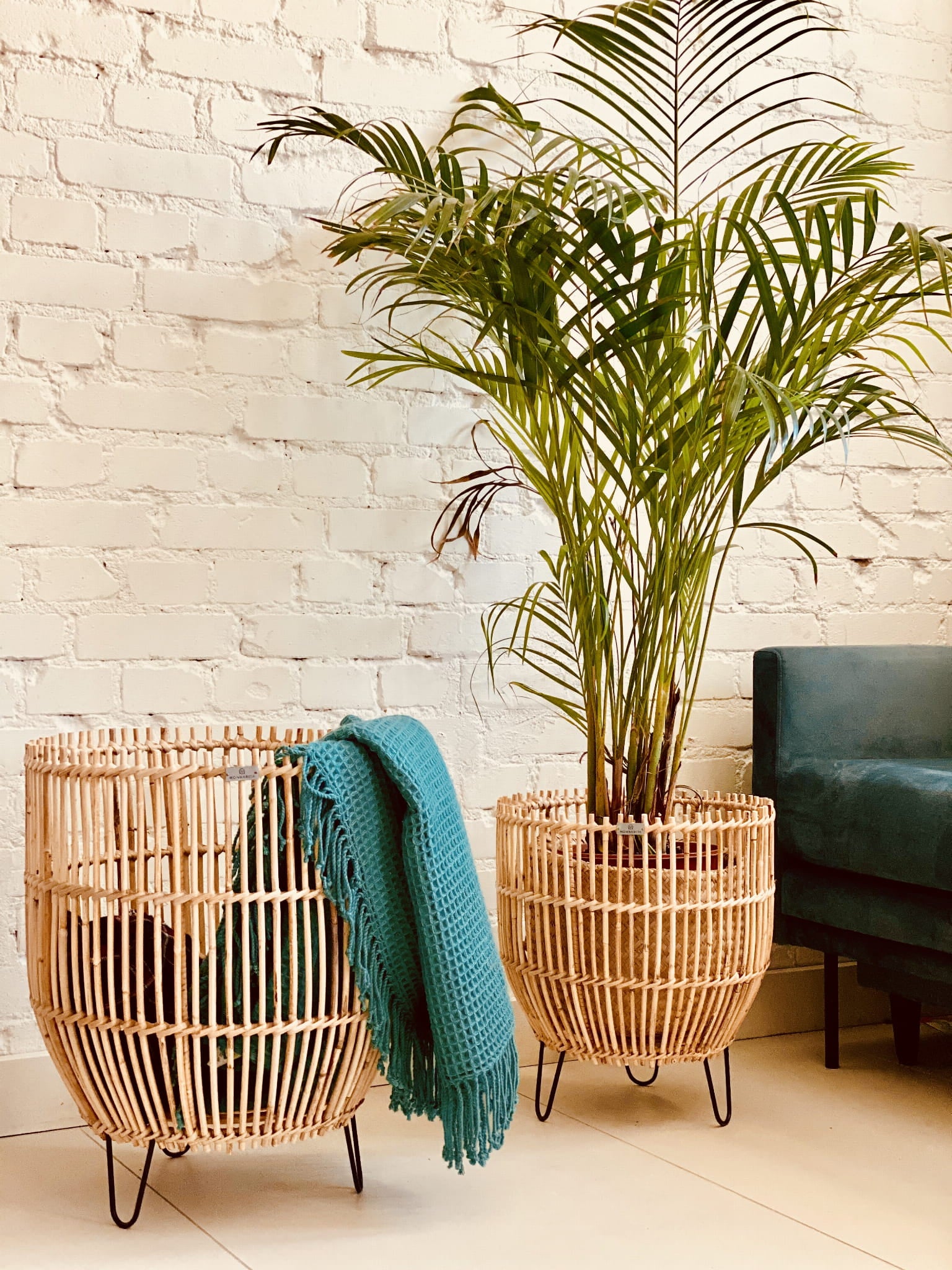 RATTAN POT BASKET LAURA SET OF 3