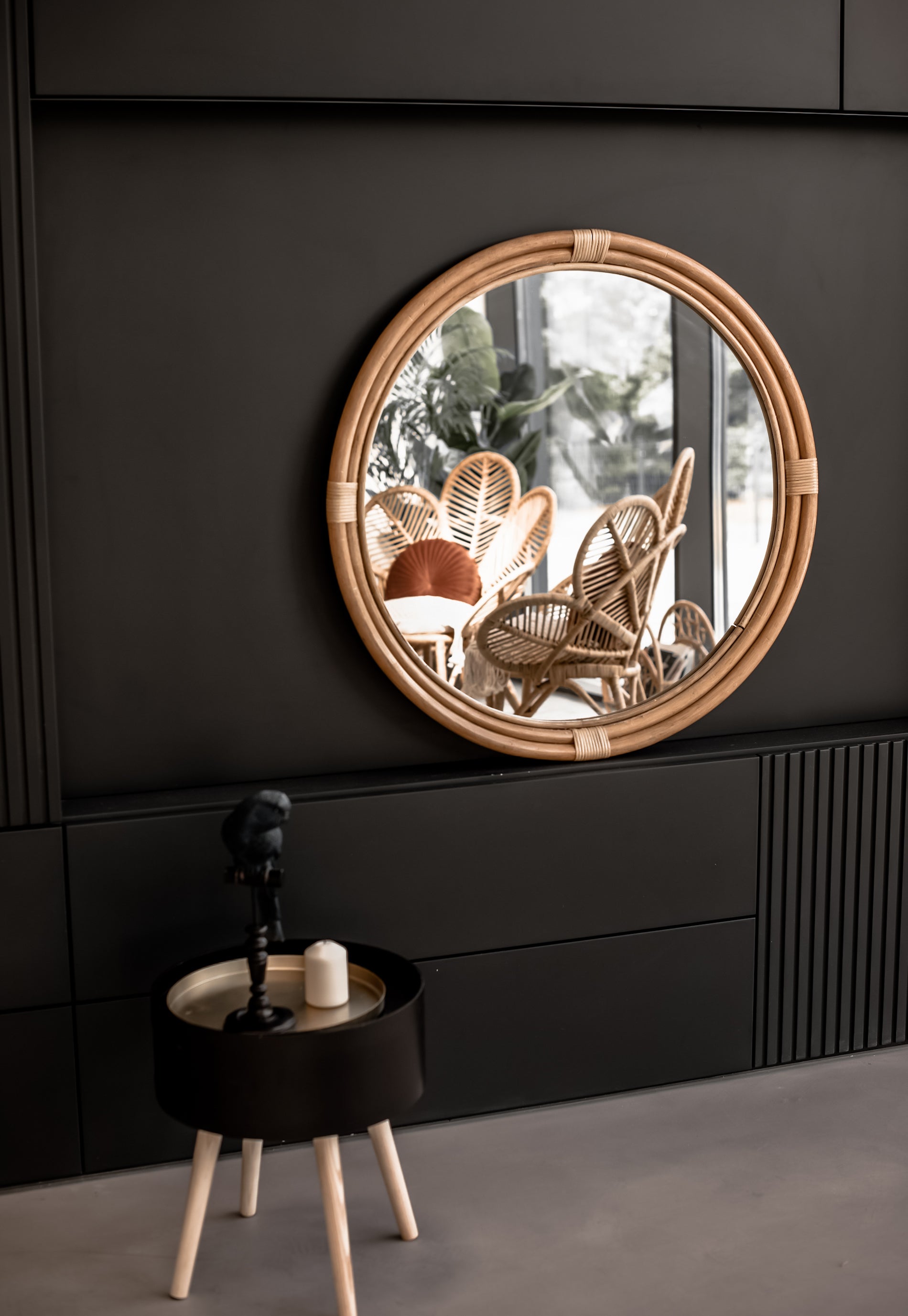 ROUND RATTAN MIRROR - Monnarita - Handmade products