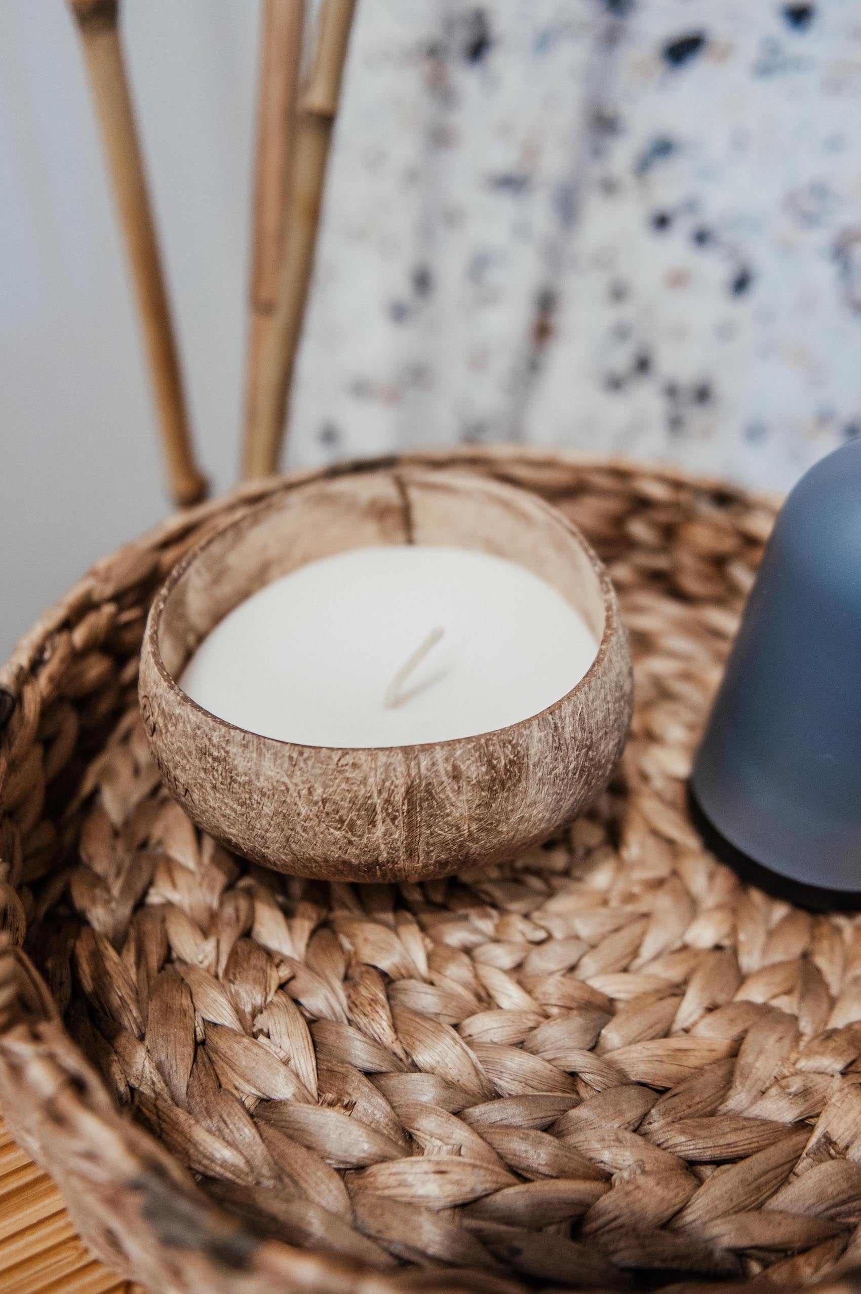 Coconut Candle - Natural Wax Candle - Boho Style Decor - Monnarita - handmade decor