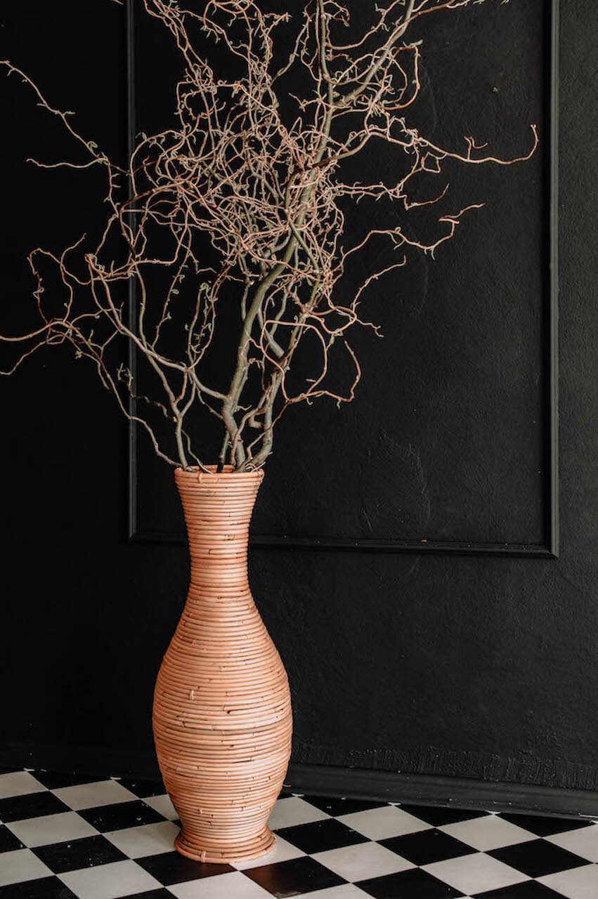 Rattan Vase - Rattan Home Decor - Boho Style Decor - Monnarita - handmade decor