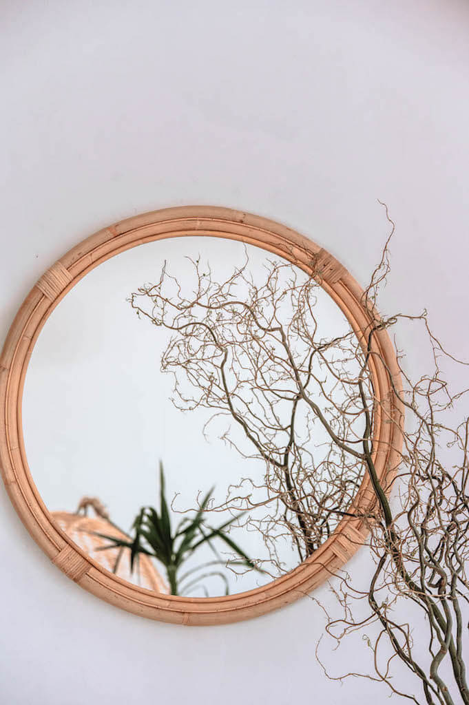 ROUND RATTAN MIRROR MAGNUS