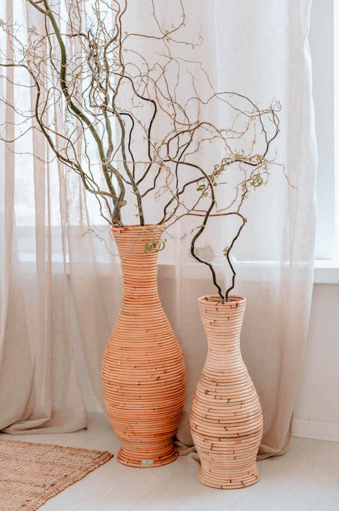 Rattan Vase - Rattan Home Decor - Boho Style Decor - Monnarita - handmade decor