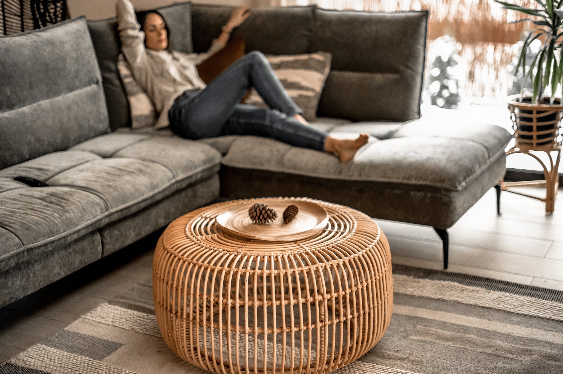 Rattan Table - Rattan Furniture - Boho Style Table - Monnarita - handmade table