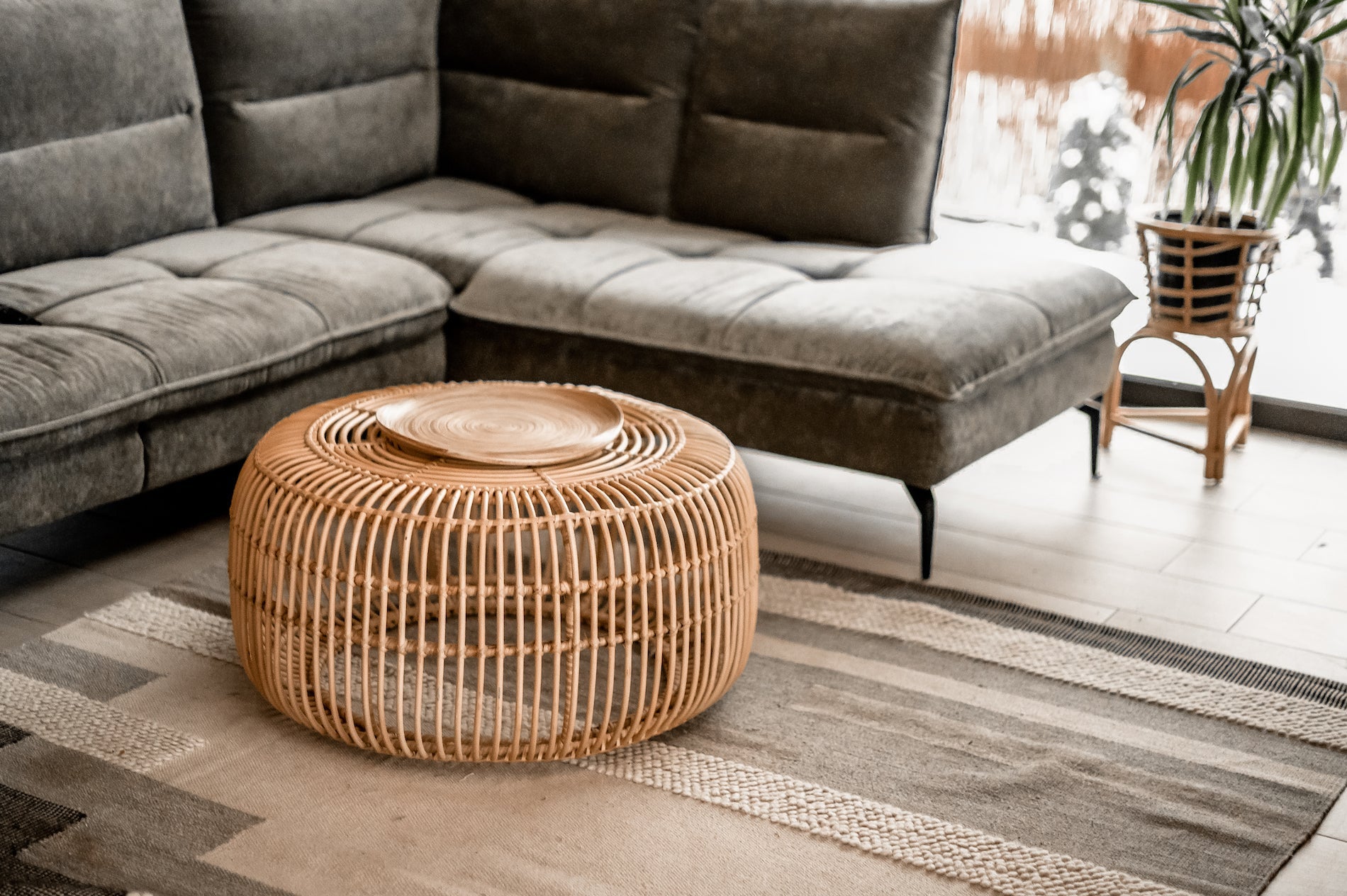 Rattan Table - Rattan Furniture - Boho Style Table - Monnarita - handmade table