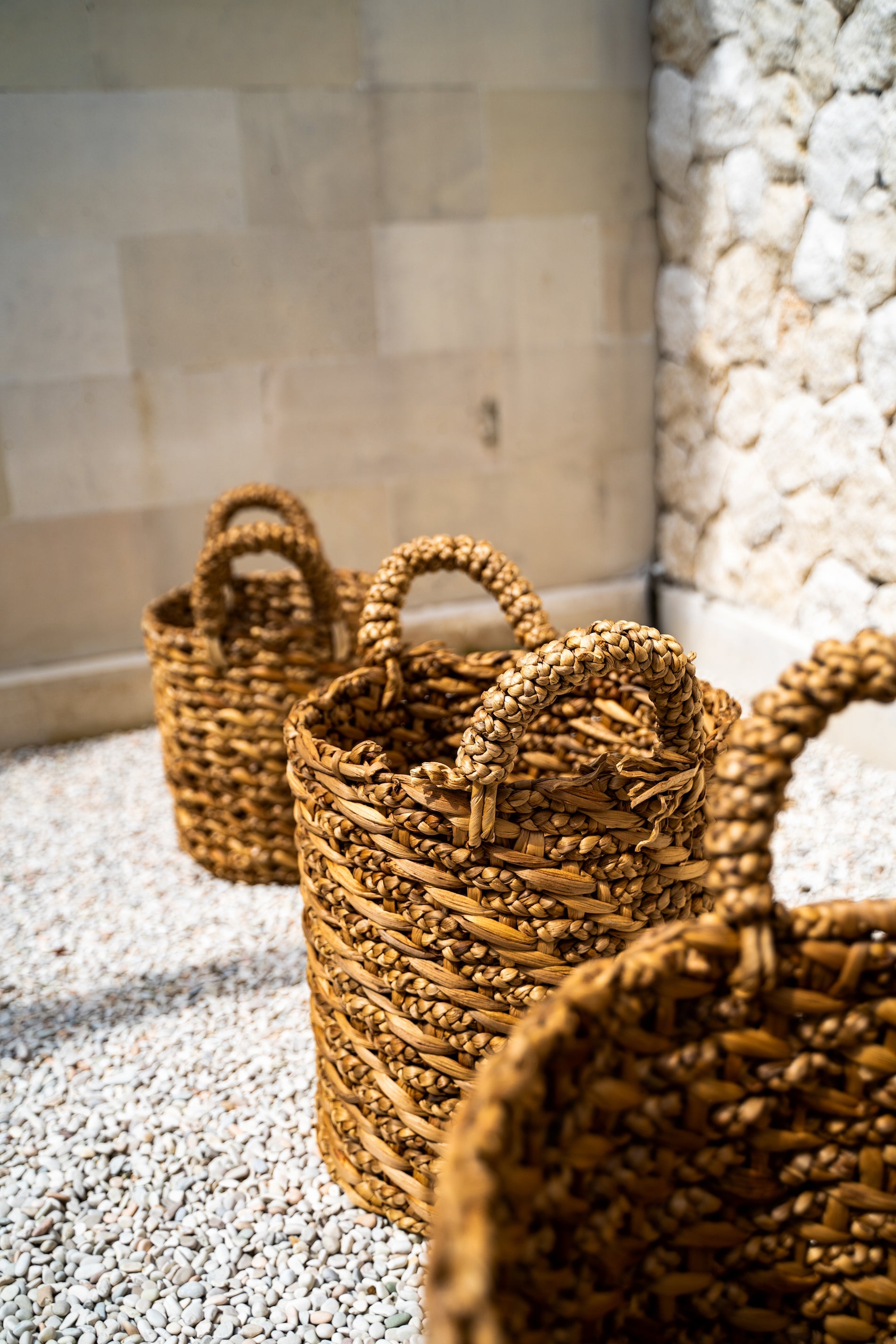 Laundry Basket - Water Hyacinth - Boho Style Decor - Monnarita - handmade product